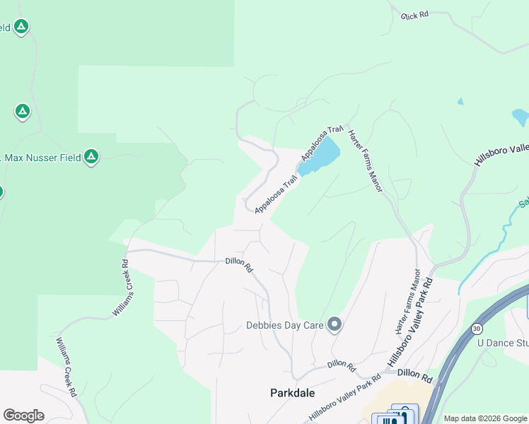 map of restaurants, bars, coffee shops, grocery stores, and more near 2226 Appaloosa Trail in High Ridge