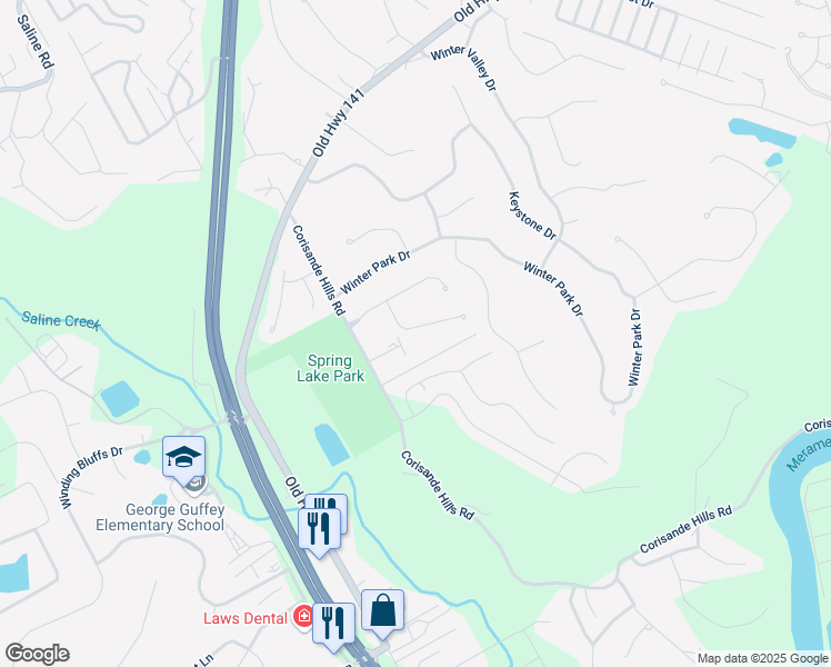 map of restaurants, bars, coffee shops, grocery stores, and more near 119 Fenton Crossing in Fenton
