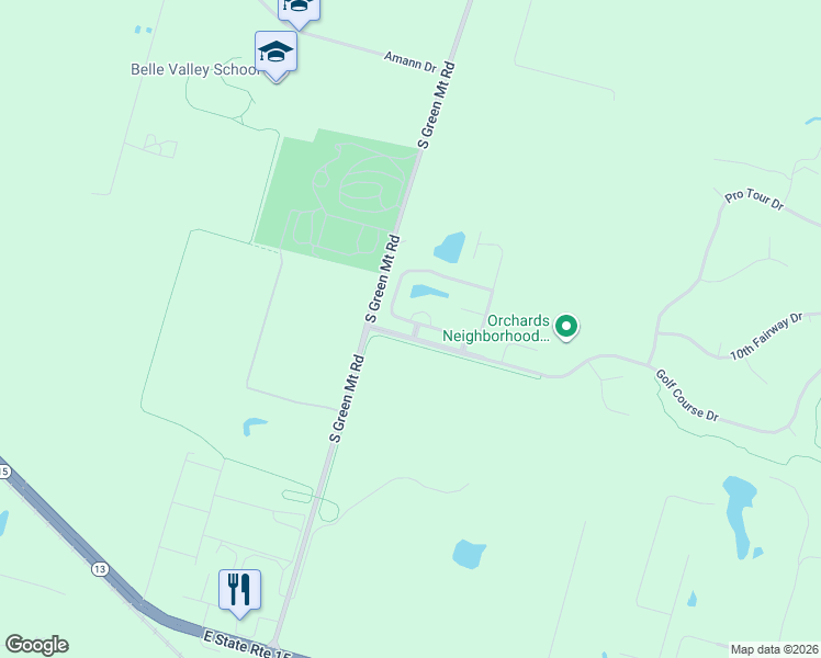 map of restaurants, bars, coffee shops, grocery stores, and more near 1432 Orchard Lakes Circle in Belleville