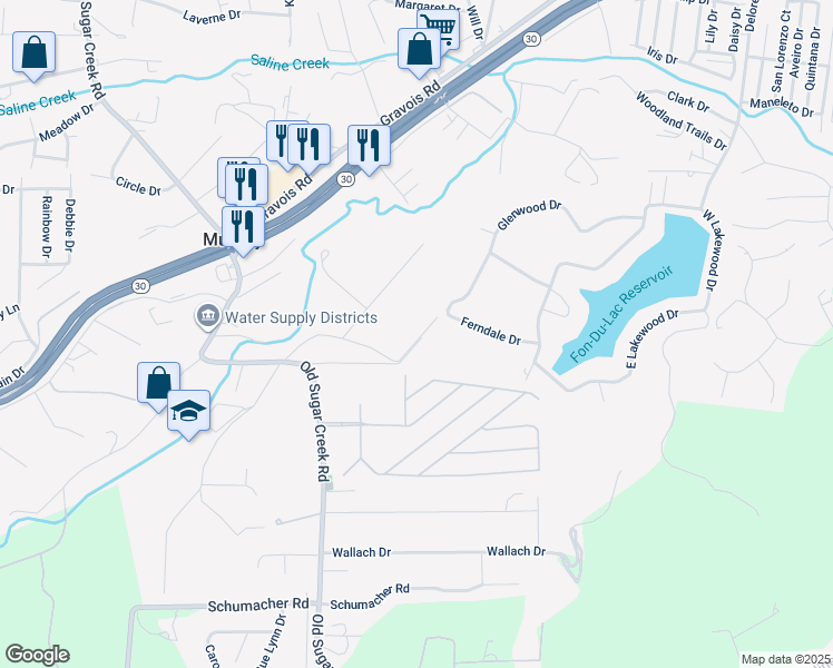 map of restaurants, bars, coffee shops, grocery stores, and more near 313 Hill Drive in Fenton