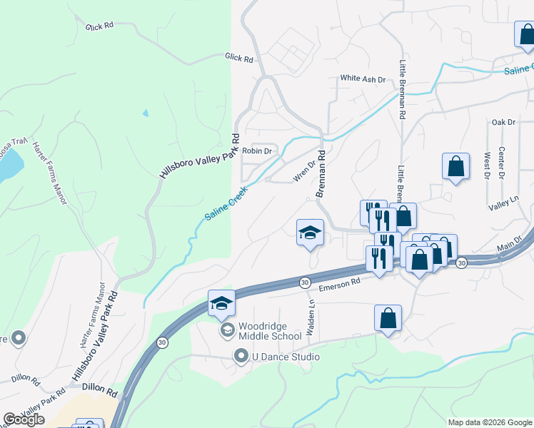 map of restaurants, bars, coffee shops, grocery stores, and more near 1591 Irish Sea in High Ridge