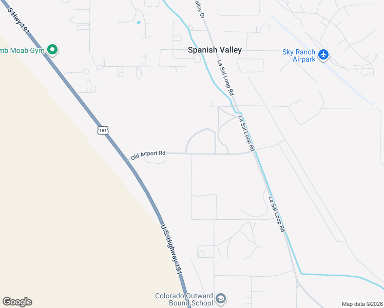 map of restaurants, bars, coffee shops, grocery stores, and more near Old Airport Road in Moab