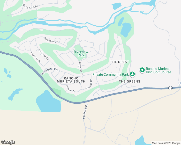 map of restaurants, bars, coffee shops, grocery stores, and more near 15317 Murieta South Parkway in Rancho Murieta