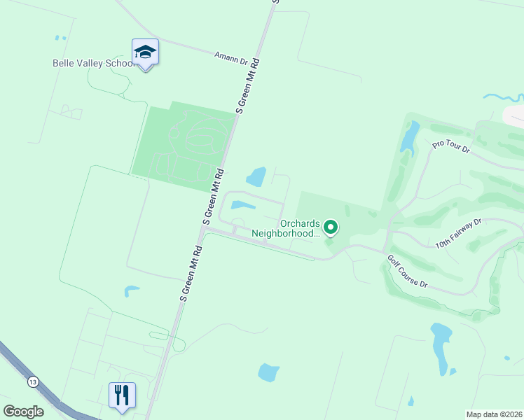 map of restaurants, bars, coffee shops, grocery stores, and more near 1327 Orchard Lakes Circle in Belleville