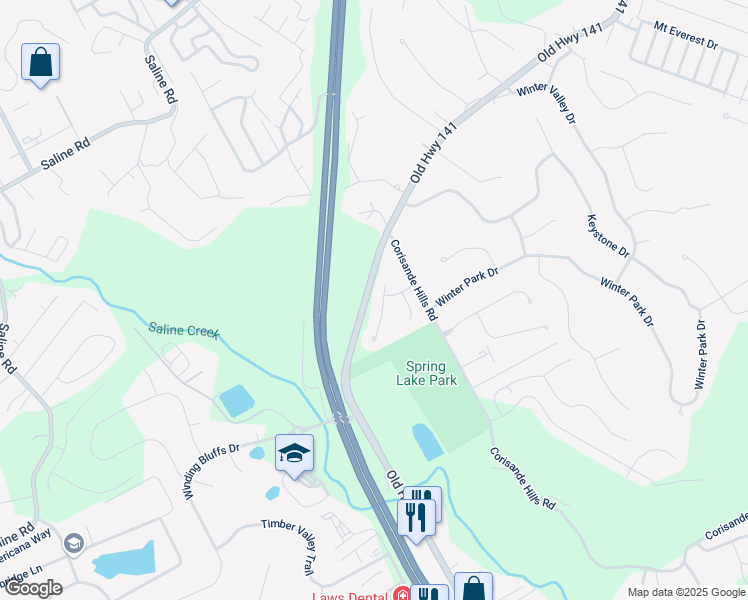 map of restaurants, bars, coffee shops, grocery stores, and more near 1221 Sadie Lane in Fenton