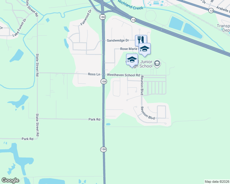 map of restaurants, bars, coffee shops, grocery stores, and more near 2029 Celebration Park Circle in Belleville
