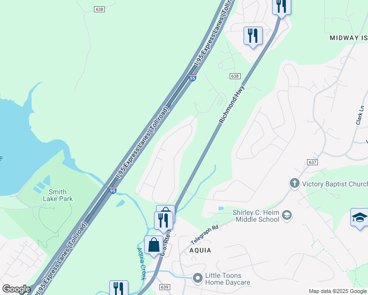 map of restaurants, bars, coffee shops, grocery stores, and more near 810 Wind Ridge Drive in Stafford