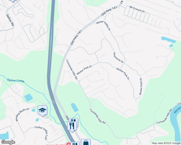 map of restaurants, bars, coffee shops, grocery stores, and more near 1245 Fenton Ridge Drive in Fenton