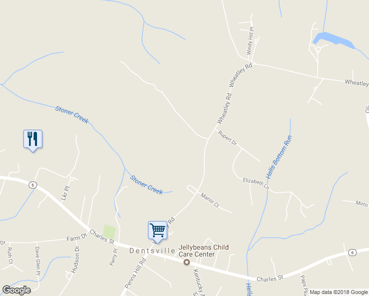 map of restaurants, bars, coffee shops, grocery stores, and more near 8155 Wheatley Road in La Plata
