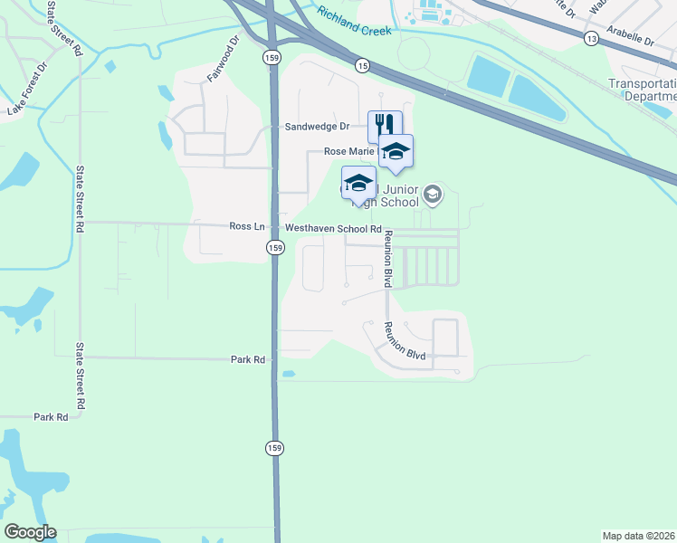 map of restaurants, bars, coffee shops, grocery stores, and more near 1965 Richmond Springs Lane in Belleville