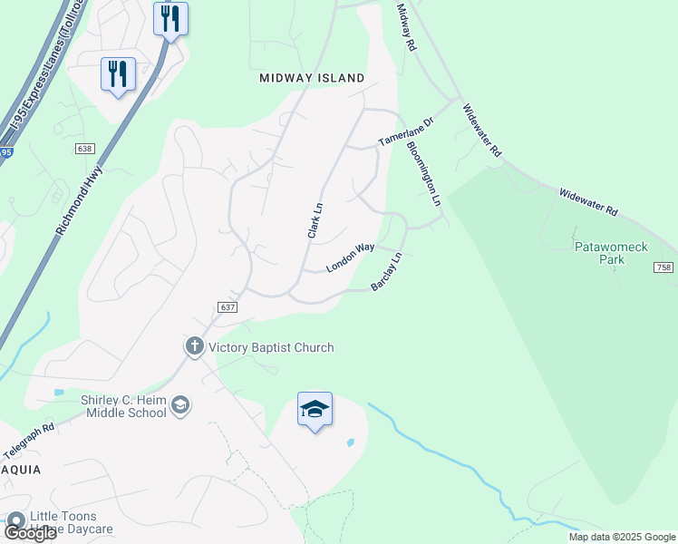 map of restaurants, bars, coffee shops, grocery stores, and more near 12 London Way in Stafford