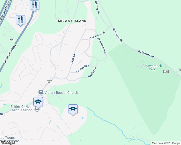 map of restaurants, bars, coffee shops, grocery stores, and more near 29 Barclay Lane in Stafford