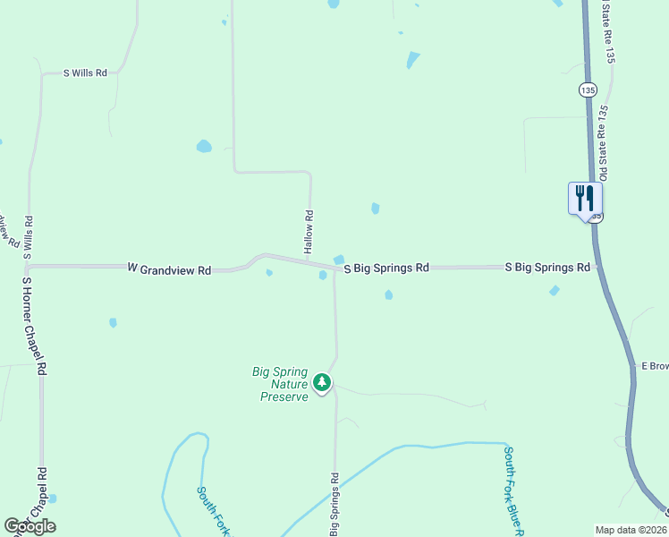 map of restaurants, bars, coffee shops, grocery stores, and more near 7713-7889 South Big Springs Road in New Pekin