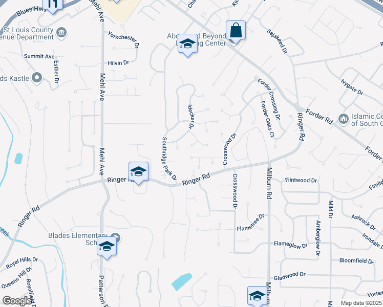 map of restaurants, bars, coffee shops, grocery stores, and more near 4765 Bramble Berry Drive in St. Louis