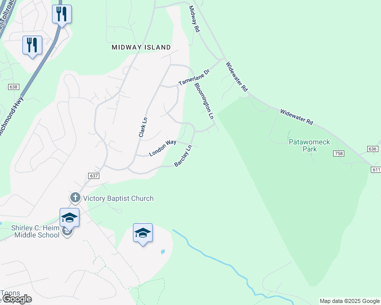 map of restaurants, bars, coffee shops, grocery stores, and more near 34 Barclay Lane in Stafford