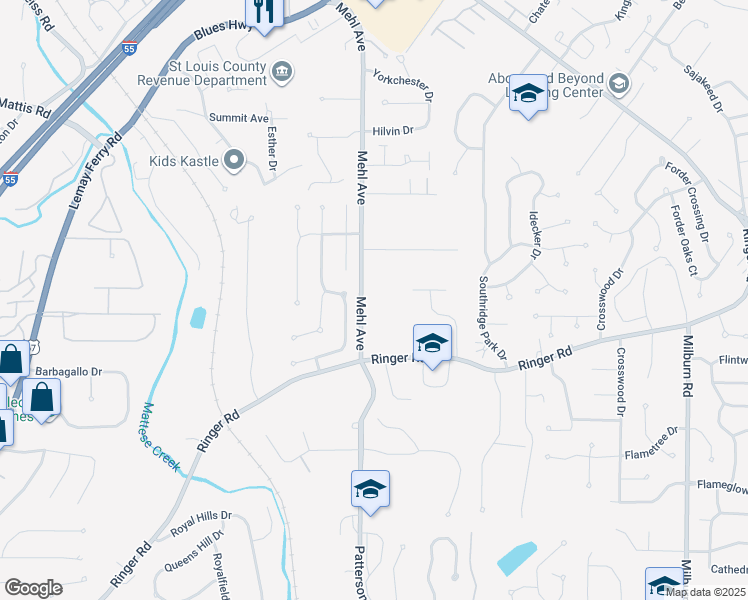 map of restaurants, bars, coffee shops, grocery stores, and more near 4900 Mehl Avenue in St. Louis