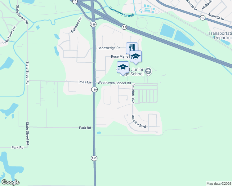 map of restaurants, bars, coffee shops, grocery stores, and more near 1909 Richmond Springs Lane in Belleville