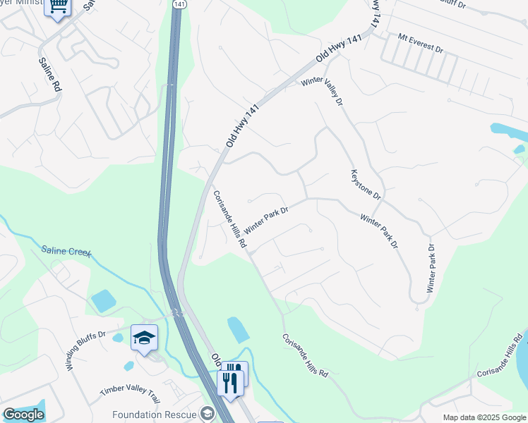 map of restaurants, bars, coffee shops, grocery stores, and more near 118 Winter Park Court in Fenton