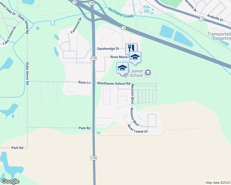 map of restaurants, bars, coffee shops, grocery stores, and more near 1909 Richmond Springs Lane in Belleville