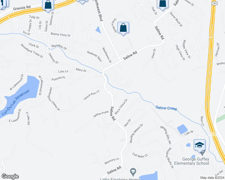 map of restaurants, bars, coffee shops, grocery stores, and more near 1220 Saline Road in Fenton