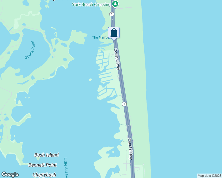 map of restaurants, bars, coffee shops, grocery stores, and more near 11 Waters Edge Road in Fenwick Island