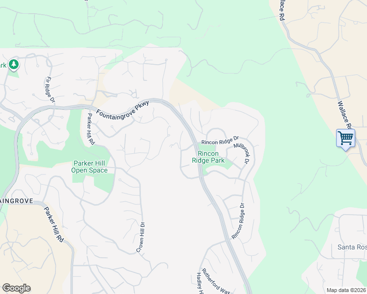 map of restaurants, bars, coffee shops, grocery stores, and more near 3866 Rocky Point Way in Santa Rosa
