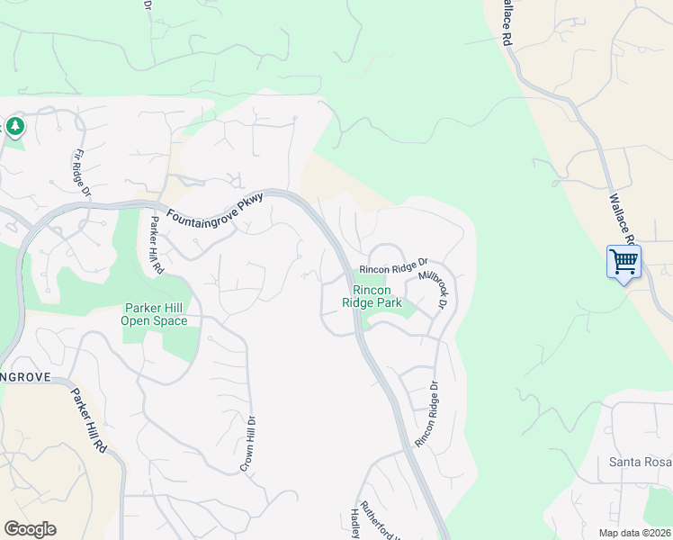 map of restaurants, bars, coffee shops, grocery stores, and more near 2403 Fountaingrove Parkway in Santa Rosa