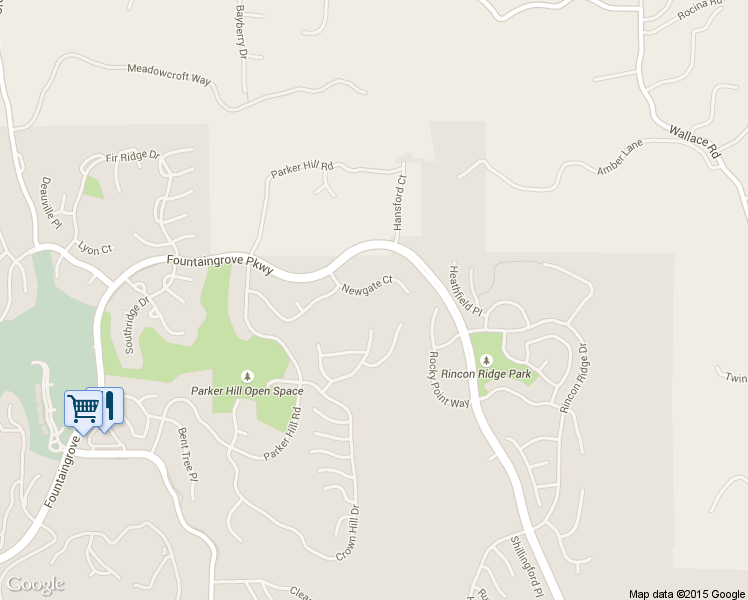 map of restaurants, bars, coffee shops, grocery stores, and more near 2225 New Gate Court in Santa Rosa
