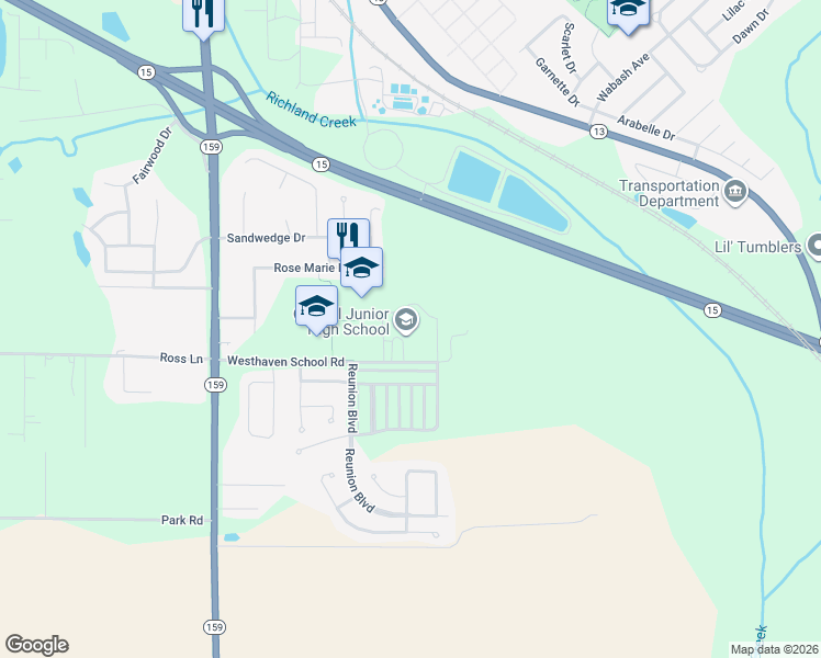 map of restaurants, bars, coffee shops, grocery stores, and more near 1801 Central School Road in Belleville