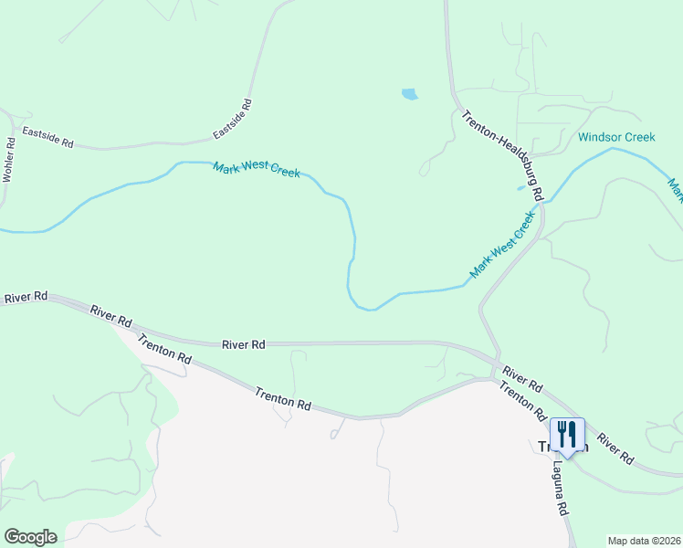 map of restaurants, bars, coffee shops, grocery stores, and more near 6750 River Road in Sebastopol