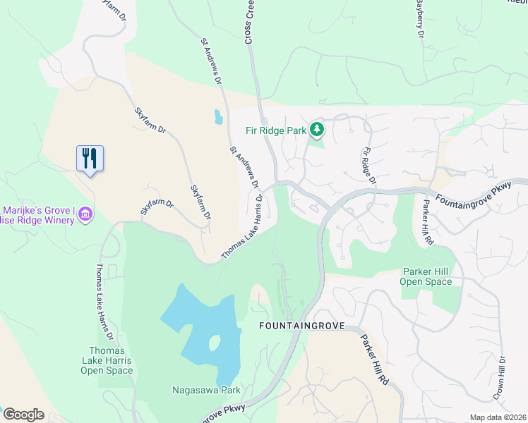 map of restaurants, bars, coffee shops, grocery stores, and more near 3715 Llyn Glaslyn Place in Santa Rosa