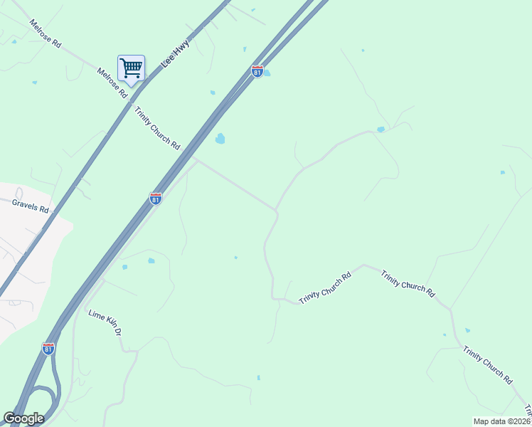 map of restaurants, bars, coffee shops, grocery stores, and more near 1068-1274 Trinity Church Road in Harrisonburg