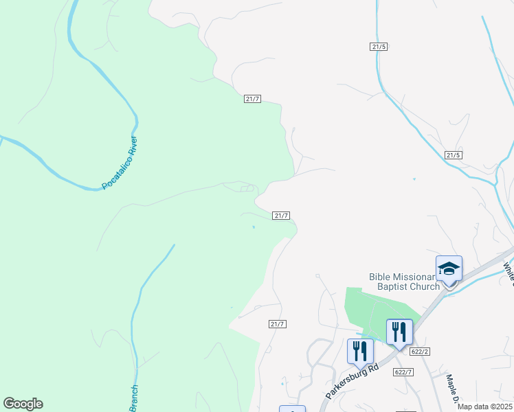 map of restaurants, bars, coffee shops, grocery stores, and more near 695 Clearview Heights Road in Charleston