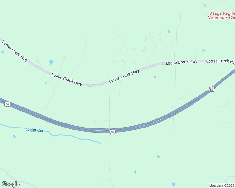 map of restaurants, bars, coffee shops, grocery stores, and more near 446 Loose Creek Highway in Loose Creek