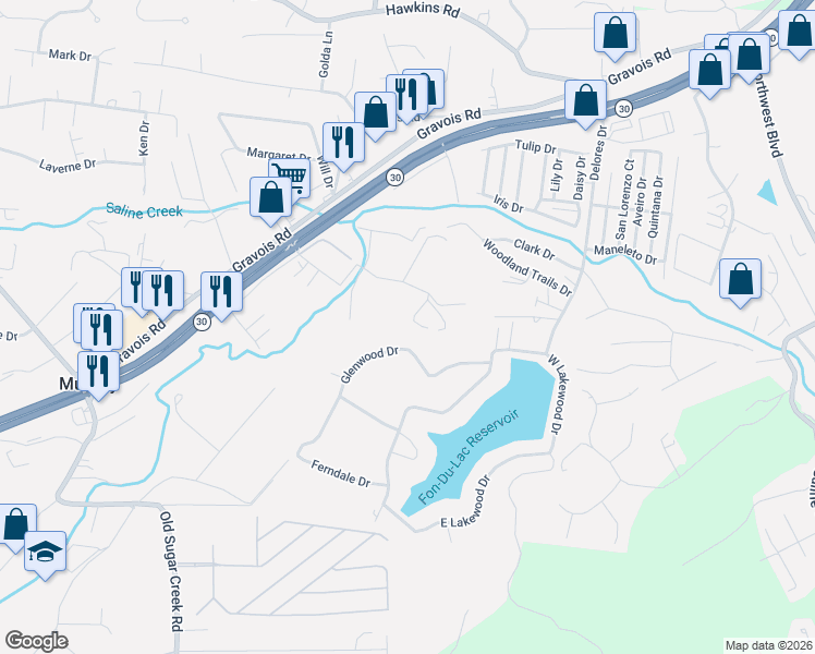 map of restaurants, bars, coffee shops, grocery stores, and more near 31 Glenwood Drive in Fenton