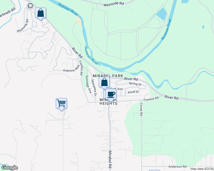 map of restaurants, bars, coffee shops, grocery stores, and more near 8090 Park Avenue in Forestville