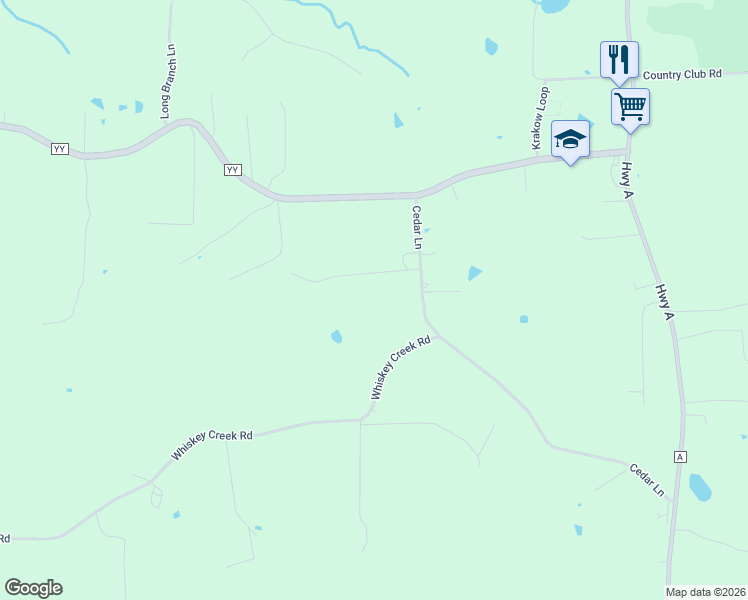 map of restaurants, bars, coffee shops, grocery stores, and more near 5249 Cedar Lane in Washington