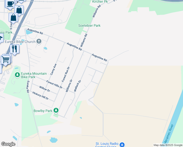 map of restaurants, bars, coffee shops, grocery stores, and more near 401 Maureen Drive in Eureka