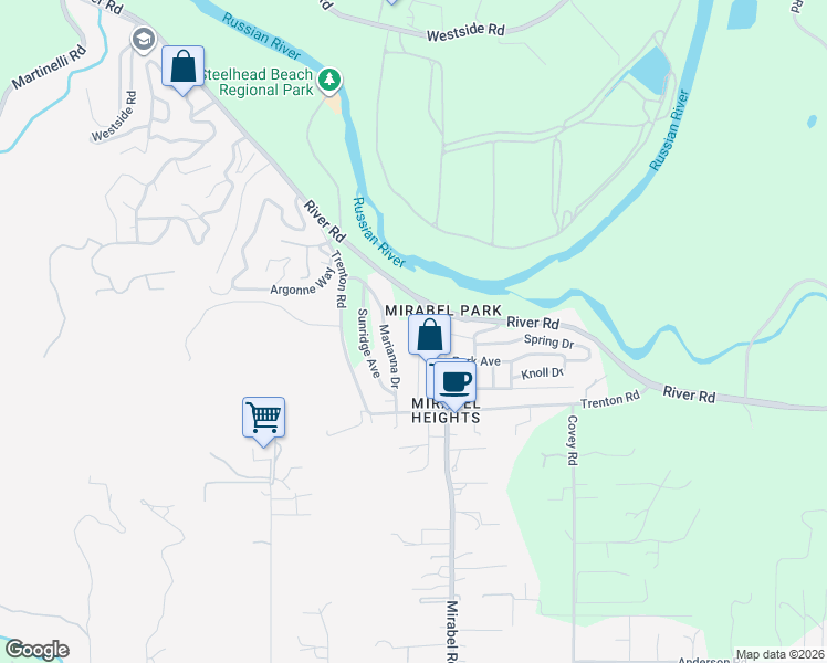 map of restaurants, bars, coffee shops, grocery stores, and more near 8590 Trenton Road in Forestville