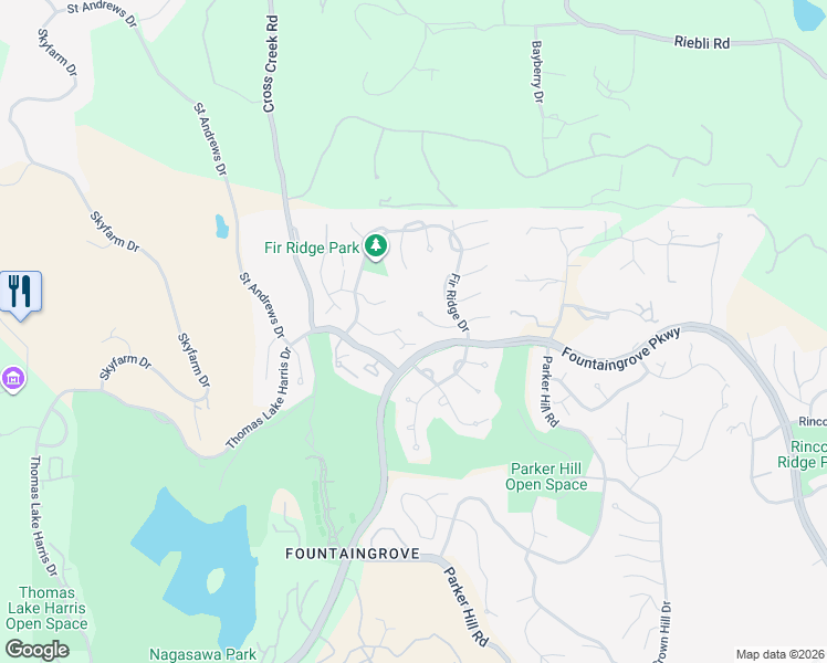 map of restaurants, bars, coffee shops, grocery stores, and more near 1923 Lyon Court in Santa Rosa
