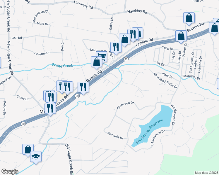 map of restaurants, bars, coffee shops, grocery stores, and more near 1134 Sherbrook Drive in Fenton