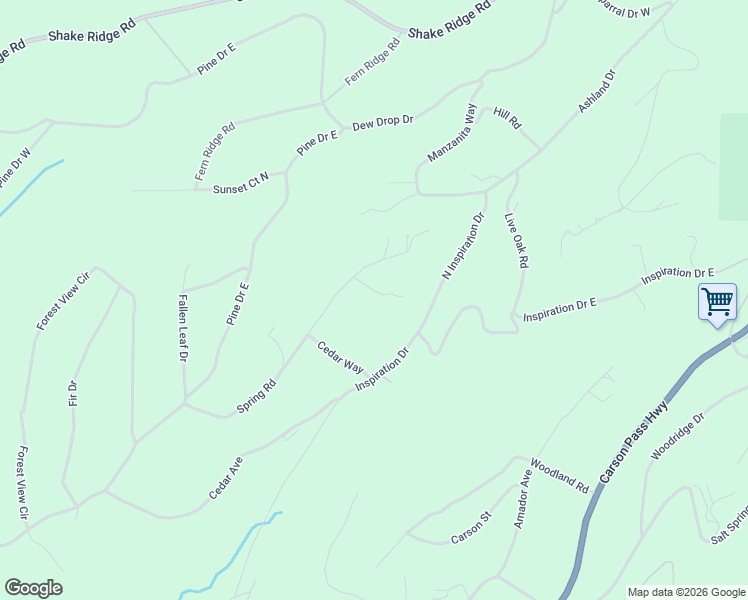 map of restaurants, bars, coffee shops, grocery stores, and more near 26836 Spring Court in Pioneer