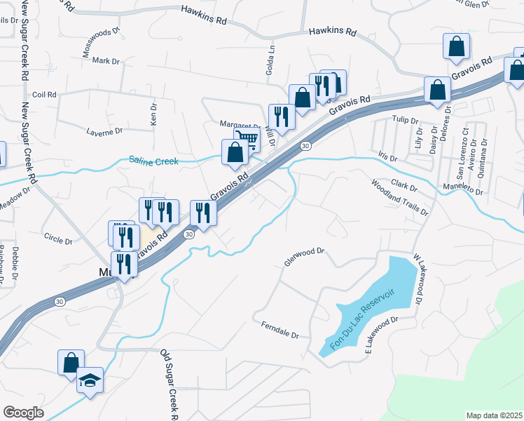map of restaurants, bars, coffee shops, grocery stores, and more near 1134 Sherbrook Drive in Fenton