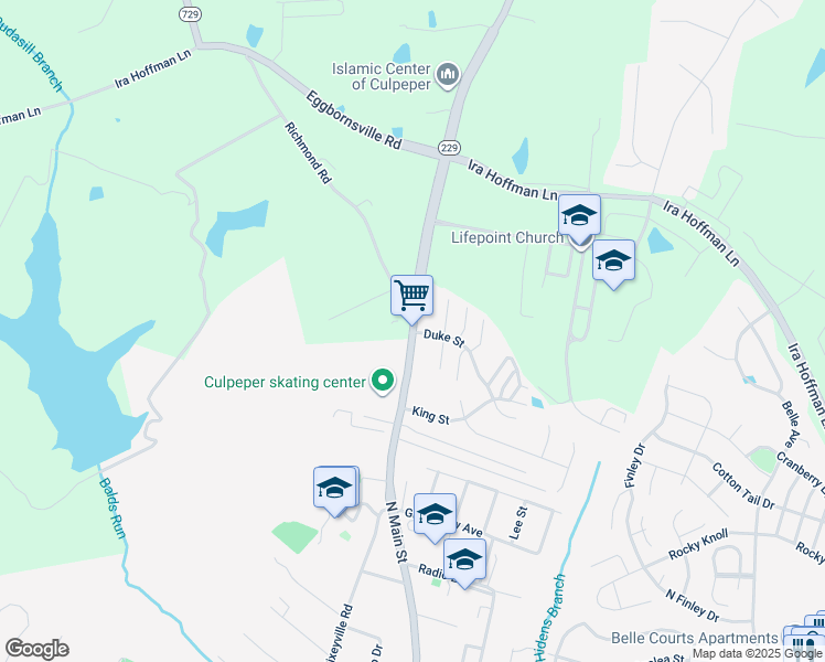 map of restaurants, bars, coffee shops, grocery stores, and more near in Culpeper