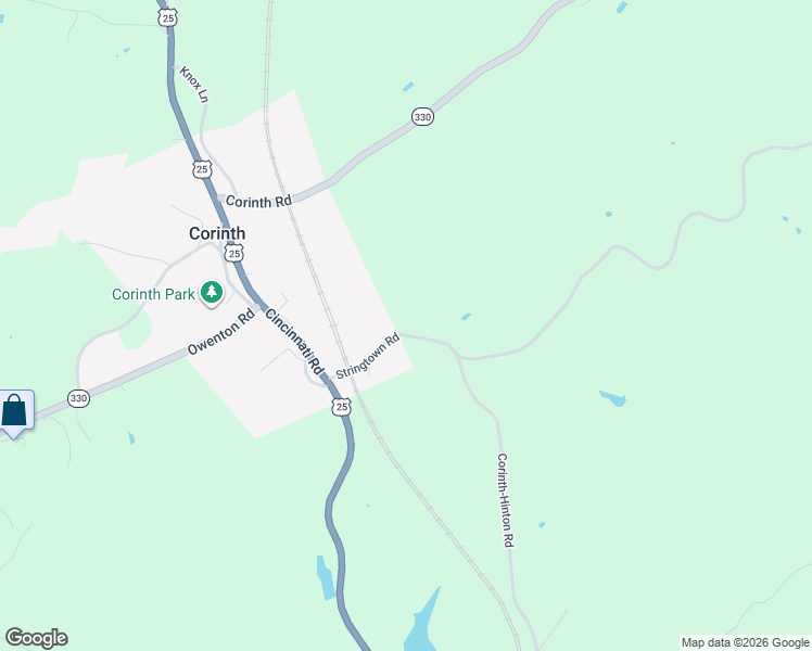 map of restaurants, bars, coffee shops, grocery stores, and more near 270 Stringtown Road in Corinth