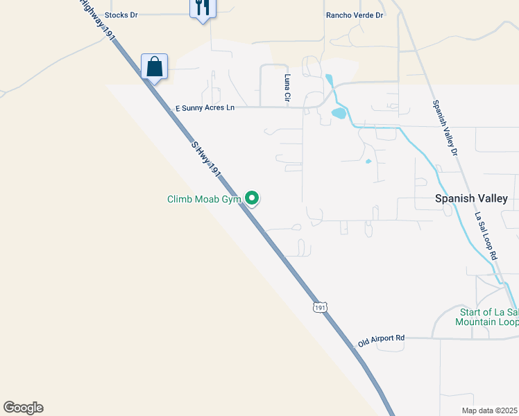 map of restaurants, bars, coffee shops, grocery stores, and more near 11850 South Highway 191 in Moab