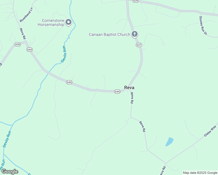map of restaurants, bars, coffee shops, grocery stores, and more near 15183 My Road in Reva