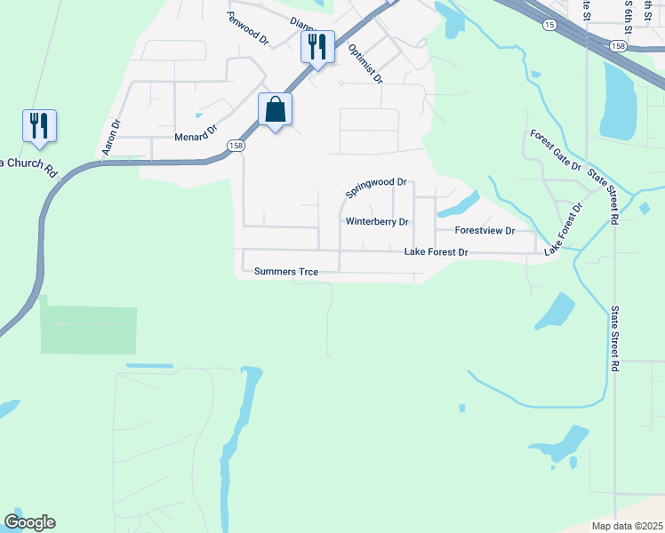 map of restaurants, bars, coffee shops, grocery stores, and more near 244 Lake Forest Drive in Belleville