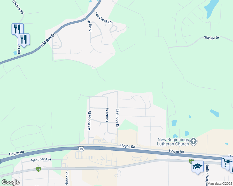 map of restaurants, bars, coffee shops, grocery stores, and more near 102 Ridgedale Drive in Pacific
