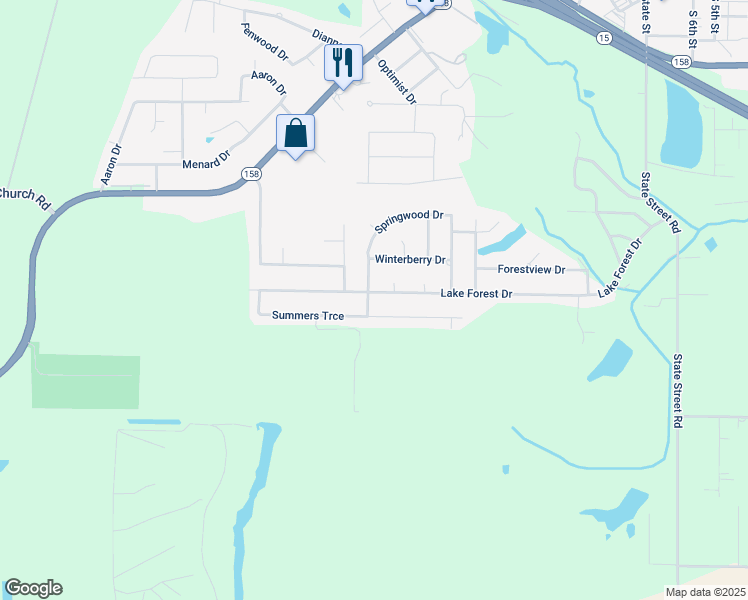 map of restaurants, bars, coffee shops, grocery stores, and more near 244 Lake Forest Drive in Belleville